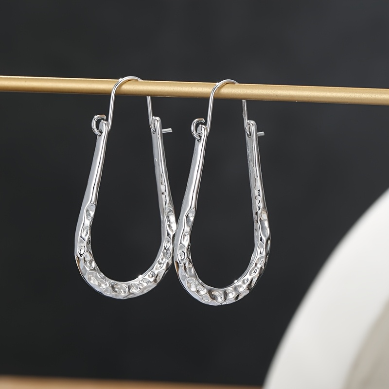 Artisan Hammered Horseshoe Hoop Earrings — Unique Artisan Design